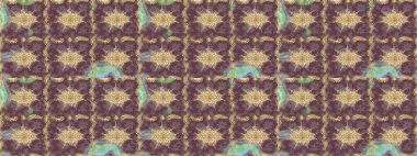 Geleneksel raster ve altın desen. Damask eskiz süsü. Kahverengi renkler üzerinde klasik oryantal desen.