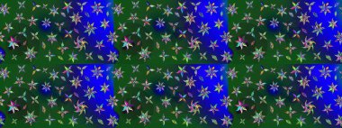 Düz Çiçek Elementleri Tasarımı. Çiçek desenli çizim. Güzel kumaş deseni. Raster illüstrasyonu. Asya tekstil tarzında. Renkli Bahar Teması çizim şablonu.