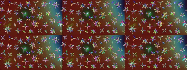 Sevimli çiçek raster deseni. Modaya uygun kumaş deseni. Renkli Yaz Temalı eskiz kalıbı. Düz Çiçek Elementleri Tasarımı.