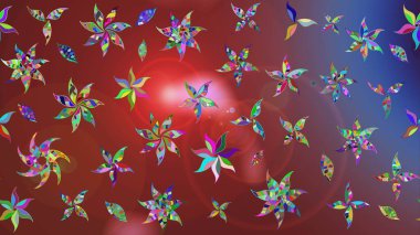 Kahverengi ve kırmızı renkte çiçekler. Nazik, narin çiçek arkaplanı. Raster çiçek desenli ve çiçekli..