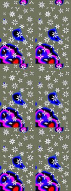 Elle çizilmiş sonbahar çiçeği deseni. Renkli yeşil ve mavi çizim kalıpları. Tekstil ve kapak tasarımı için mükemmel. Doodle tarzı. Yeşil ve mavi renkte çiçekler.