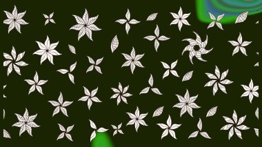 Raster illüstrasyonu. Gri ve nötr renklere karalamalar çizilmiş çiçek deseni.