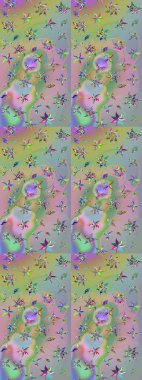 Tarafsız ve yeşil renklerde çiçekler. Tekstil ve kapak tasarımı için mükemmel. Doodle tarzı. Renkli nötr ve yeşil çizim kalıbı. Elle çizilmiş sonbahar çiçeği deseni..