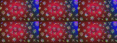 Renkli Bahar Teması eskiz kalıbı. Kırmızı ve kahverengi renkte çiçekler. Güzel çiçek deseni. Düz Çiçek Elementleri Tasarımı.