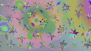 Tarafsız ve yeşil renklerde. Raster illüstrasyonu. Anti-stres için Raster soyut şablon sayfası.