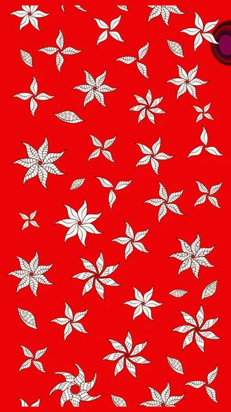 Çiçekli güzel suluboya desen. Kırmızı ve nötr renklerde. Raster illüstrasyonu.