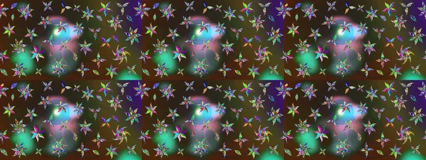 Millefleur 'lar. Küçük yeşil ve kahverengi çiçekli oldukça eski bir besin torbası deseni. Tekstil, kumaş, kapaklar, duvar kağıtları, baskı, paket, koleksiyon defteri, örgü, dekupaj için çiçek arkaplanı..