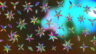 Kahverengi ve mavi renkte güzel çiçekli eskiz deseni, suluboya çiçek deseni, duvar kağıdı, kart veya kumaş için fayanslı. Raster..