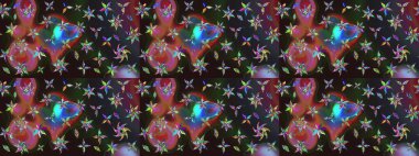 Çiçekli bahar çiçekleri. Küçük çiçekte güzel bir desen. Küçük renkli çiçekler. Moda baskıları için zarif bir şablon. Motley illüstrasyonu. Çizim.