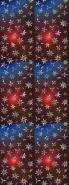 Sevimli çiçek raster deseni. Modaya uygun kumaş deseni. Renkli Yaz Temalı eskiz kalıbı. Düz Çiçek Elementleri Tasarımı.