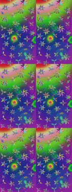 Güzel çiçek deseni. Yeşil ve mavi renkte çiçekler. Renkli Bahar Teması eskiz kalıbı. Düz Çiçek Elementleri Tasarımı.