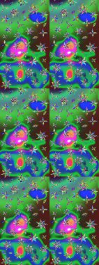 Çiçekli bahar çiçekleri. Küçük çiçekte güzel bir desen. Küçük renkli çiçekler. Moda baskıları için zarif bir şablon. Motley illüstrasyonu. Çizim.