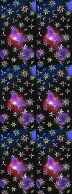 Çiçekli bahar çiçekleri. Küçük çiçekte güzel bir desen. Küçük renkli çiçekler. Moda baskıları için zarif bir şablon. Motley illüstrasyonu.