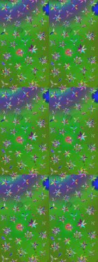 Motley illüstrasyonu. Küçük renkli çiçekler. Küçük çiçekte güzel bir desen. Moda baskıları için zarif bir şablon. Çiçekli bahar çiçekleri.