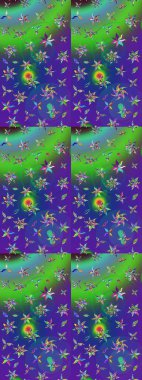 Küçük çiçekteki sevimli çiçek deseni. Raster illüstrasyonu. Çizim.