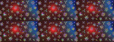 Çiçek desenli çizim. Raster illüstrasyonu. Asya tekstil tarzında. Güzel kumaş deseni. Renkli Bahar Teması eskiz kalıbı. Düz Çiçek Elementleri Tasarımı.