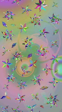 Düz Çiçek Elementleri Tasarımı. Renkli Bahar Teması eskiz kalıbı. Tarafsız ve yeşil renklerde zarif çiçek buketi suluboya. Raster illüstrasyonu.