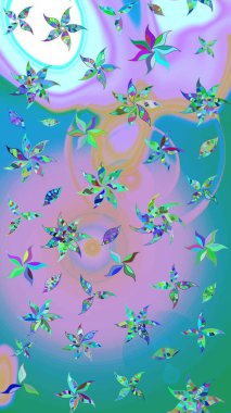 Güzel karalamalı çiçek desenli çizim. Küçük çiçekteki sevimli çiçek deseni. Güzel kumaş deseni. Raster illüstrasyonu.