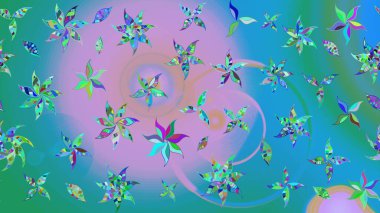 Küçük çiçekte güzel bir desen. Motley illüstrasyonu. Çiçekli bahar çiçekleri. Küçük renkli çiçekler. Robot resim. Moda baskıları için zarif bir şablon.