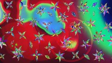 Çiçekli çiçek deseni, suluboya. Süslü kumaş deseni. Raster deseni.