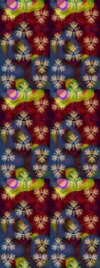 Raster deseni. Bahar çiçekleri dallı desen, kahverengi ve kırmızı renkler çiçekli siluet.