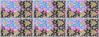 Gri ve nötr renklerde altın element. Damask arkaplanı tekerrür ediyor. Antika altın tekrarlanabilir duvar kağıdı. Barok tarzında altın çiçek süsü..