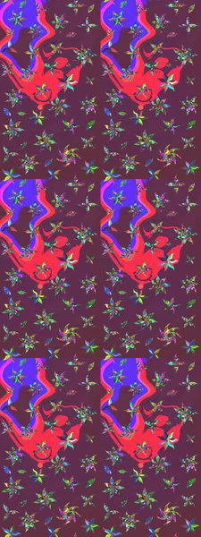 Çiçek desenli raster, kahverengi ve menekşe çizgi grafik desenli soyut raster arkaplan. Modern stil dokusu.