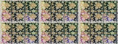 Süslü raster dekorasyonu. Gri ve nötr renklerde altın desenler ve altın elementler. Barok tarzında duvar kağıdı tasarımı için kusursuz damaske deseni arkaplanı.