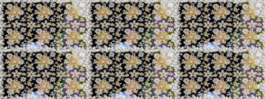 Kusursuz altın desen. Gri ve siyah renklerdeki altın desenli altın elementler. Raster doğulu süsü.