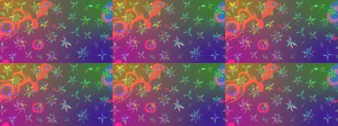 Organik elementler. Suluboya etkisi. Raster deseni. Botanik çizim deseni.