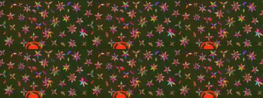 Raster suluboya çiçek deseni, narin çiçekler, yeşil ve gri çiçekler, tebrik kartı şablonu. Raster Güzel kumaş deseni.