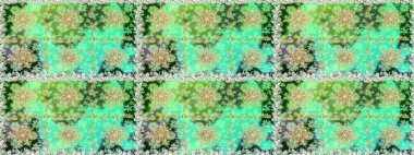 Dekoratif simetri arabesk. Raster illüstrasyonu. Doğum günü kartı, davetiye ya da afiş için iyidir. Kusursuz ortaçağ çiçek deseni. Yeşil ve nötr renklerde altın.