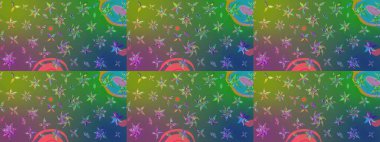 Raster illüstrasyonu. Tekstil veya kitap kapakları, imalat, duvar kağıtları, baskı, hediye paketi ve yapıştırma kitabı için çiçek eskizi geçmişi. Küçük ölçekli çiçeklerdeki basit sevimli desen.