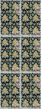 Tarafsız ve siyah renklerde kusursuz desen. Doğu tarzı arabesk tarzında altın elementler. Kusursuz altın desenli bukleler. Raster altın pürüzsüz desen.