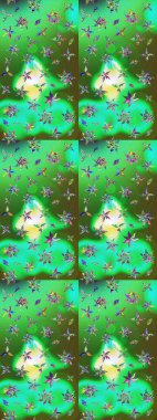 El çizimi. Çiçekli, yapraklı, çiçek desenli eskiz. Raster illüstrasyonu.