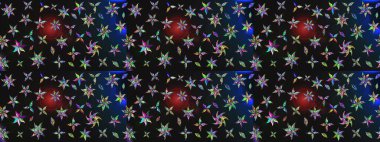 Raster illüstrasyonu. Gri ve mavi renkte çiçekler. Tropikal çizim çiçek deseni.