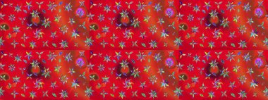 Çiçekli çiçek deseni, suluboya. Raster deseni. Süslü kumaş deseni.