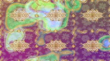 Çiçek desenli altın metal. Raster altın çiçek süsü brokar kumaş ve cam desenli. Tarafsız renkler ve altın elementler. Altın deseni çiz.