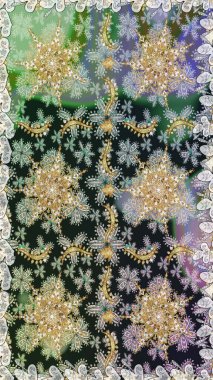 Barok tarzında kusursuz bir doğulu süsü. Raster geleneksel altın pürüzsüz desen gri renklerde.