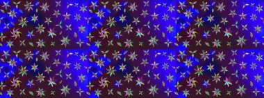 Raster illüstrasyonu. Güzel kumaş deseni. El çizimi. Çiçekler, dallar, otlar ve çiçekler.