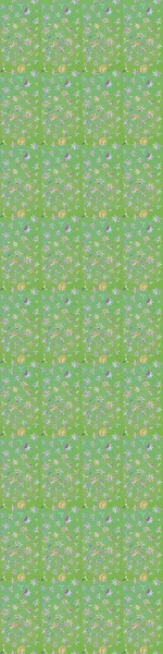 Raster illüstrasyonundaki çiçek desenli çizim. Tarafsız ve yeşil renkte çiçekler.