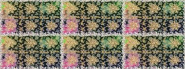 Paisleys zarif çiçek desenli dikdörtgen arka plan duvar kâğıdı illüstrasyonlu klasik stil, modern 3D çizgili sanat altın ve gri desenli çiçek yaprakları ve süslemeleri..