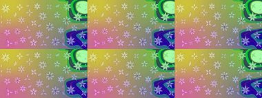 Şirin çiçekli eskiz deseni ve nötr ve yeşil renklerde yapraklar, suluboya çiçek deseni, duvar kağıdı, kart ya da kumaş için fayanslı. Raster illüstrasyonu.