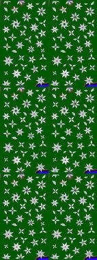 Yeşil ve nötr renklerde çiçekler. Raster illüstrasyonunda çiçek deseni çizimi.