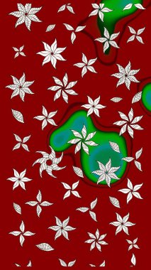 Raster illüstrasyonu. Küçük çiçekteki sevimli çiçek deseni. Soyut çiçek çizim kalıbı arka planı. Kırmızı ve nötr renklerde. Raster deseni.