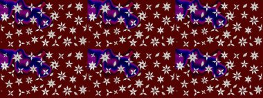 Raster illüstrasyonu. Düz Çiçek Elementleri Tasarımı. Çiçek deseni. Chichi 'nin kumaş kalıbını çiz. Renkli Bahar Teması çizim şablonu.