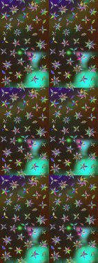 Nazik romantik baskı. Yeşil ve kahverengi renkli çiçekler. Bahar mevsimi. Tatil havası. Raster güzel bir çiçek deseni çiziyor..