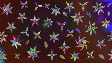 Çiçek arkaplan. Çiçek kolajı. Doğa. Küçük çiçekte güzel bir desen var. Çiçek kompozisyonu. -kahverengi ve mor çiçekler. Raster deseni.