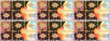 Çiçek deseni. Duvar kâğıdı barok, İspanyol kumaşı. Kusursuz raster arka plan. Kahverengi ve bej renklerde altın elementler. Şekil grafik deseni.