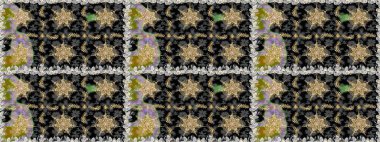 Çiçek deseni. Duvar kâğıdı barok, İspanyol kumaşı. Kusursuz raster arka plan. Kahverengi ve bej renklerde altın elementler. Şekil grafik deseni.